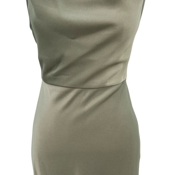 BHLDN Cali Satin Cowl-Neck Midi Slip Dress Moss Green Size US 4 - Picture 4 of 16